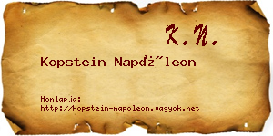 Kopstein Napóleon névjegykártya